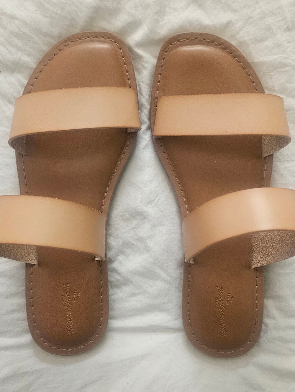 Women’s Double-Strap Slide Sandals in Nude